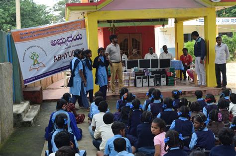 Laptop Desktops And Stationery Distribution At Govt Higher Primary