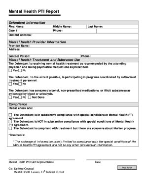 Fillable Online Fljud13 Mental Health PTI Report Thirteenth Judicial