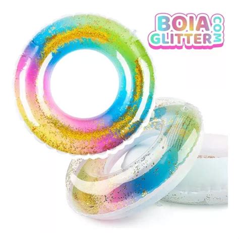 Boia Infl Vel Redonda P Praia Piscina Praia Glitter Top