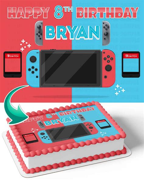 Amazon Cakecery Nintendo Switch Joy Con Edible Cake Image Topper