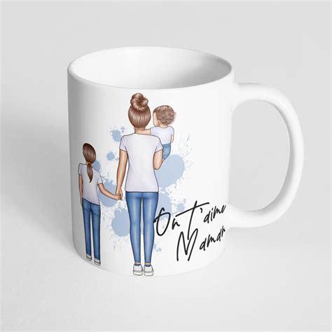 Mug maman avec enfants personnalisé composez votre famille Creatoo