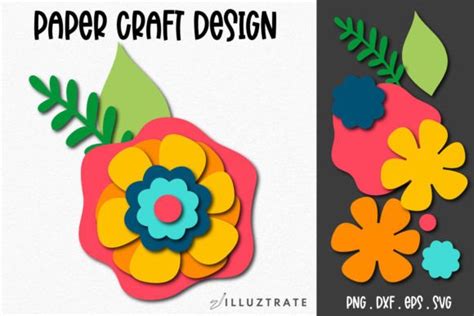 Paper Flower Template Layered 3d Graphic By Illuztrate · Creative Fabrica