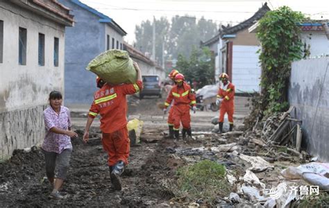 直击寿光抗灾救灾一线：落日余晖，那抹橘黄更艳丽独家图片图片频道齐鲁网