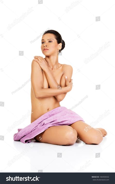 Attractive Naked Woman Sitting Covered Towel Stock Photo 184450532 Shutterstock