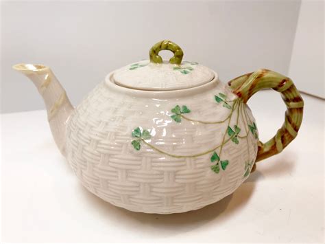 Small Shamrock Belleek Teapot Irish Teapot Belleek China Irish