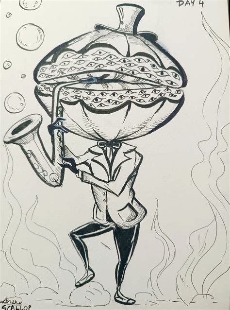 Day 4 Scallop R Inktober