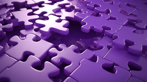 Purple Jigsaw Puzzle Pieces Background, 3d Puzzle Pieces On A Purple ...