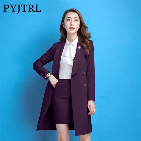 Pyjtrl Autumn Winter Office Uniform Designs Women Fashion Two Pcs