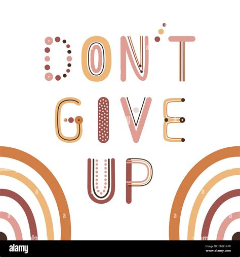 Do Not Give Up Quote Boho Wall Decor Prints With Rainbow Letters