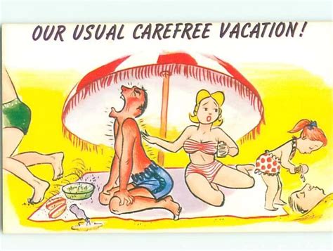 Pre Risque Comic Bikini Girl Touches Sunburn On Back Clearance Ab Picclick Ca