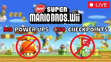 New Super Mario Bros Wii No Checkpoints And No Power Ups Youtube