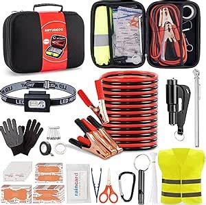 Autodeco Car Roadside Emergency Kit Portable Car Safety Kit Car Kits