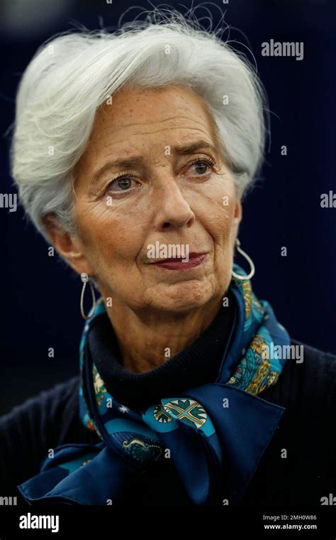 Christine Lagarde President Of The Ecb Before Making A Speech During