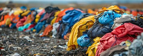 premium photo  heap  clothes   landfill representing fast