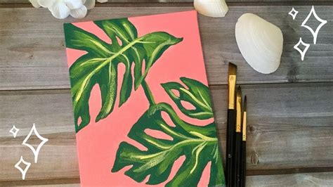 How To Paint Monstera Leaves Acrylic Painting Tutorial Youtube In 2022 Acrylic Painting