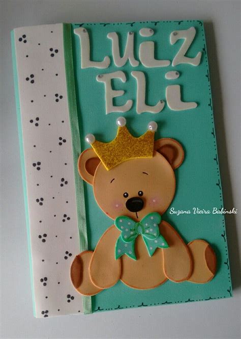 Capa Decorada Urso Príncipe Cadernos Decorados Artesanato Escolar