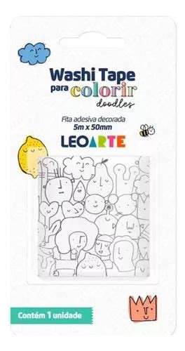 Cinta Adhesiva Decorativa Washi Para Colorear Con Garabatos MercadoLibre