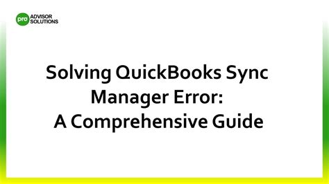 Ppt Solving Quickbooks Sync Manager Error A Comprehensive Guide