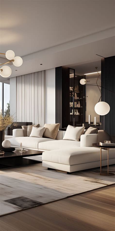 Modern American Living Room Where A Light Color Palette And A