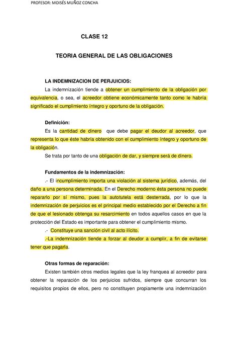 Teoria De Las Obligaciones CLASE 12 TEORIA GENERAL DE LAS