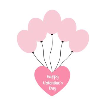 Cute Valentines Day Greetings With Pink Balloons Vector Valentines