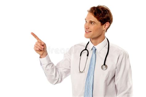 Young Doctor Pointing At Something Stock Image Image Of Expert