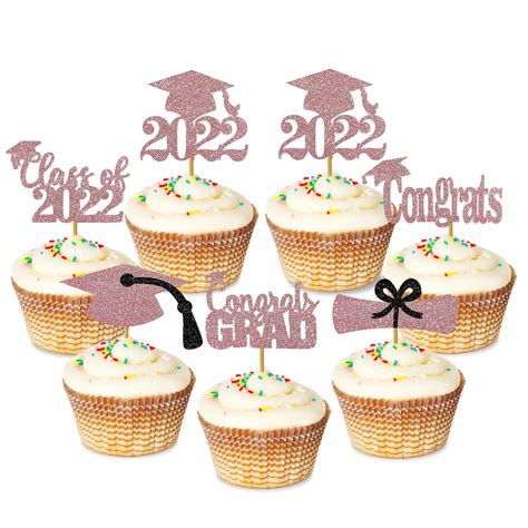 Buy 24pcs 2022 Cupcake Toppers Graduation Toppers For Cupcakes