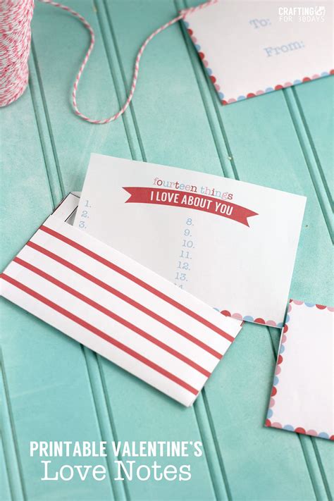 Printable Valentine's Love Notes - Thirty Handmade Days