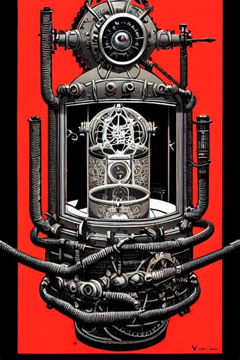 Steampunk Cryo Chamber Containing An Cyclops High Stable Diffusion