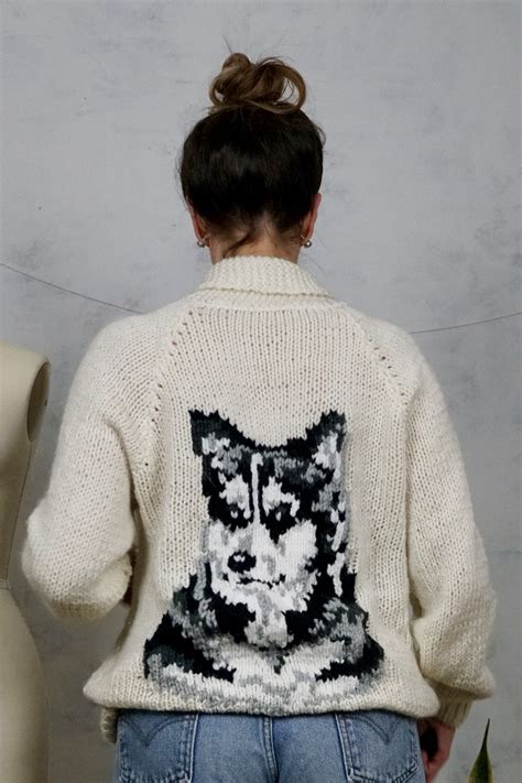 Vintage Siberian Husky Handknit Sweater – therapi