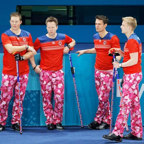 Norway’s Curling Team Wore Valentine’s Day Pants