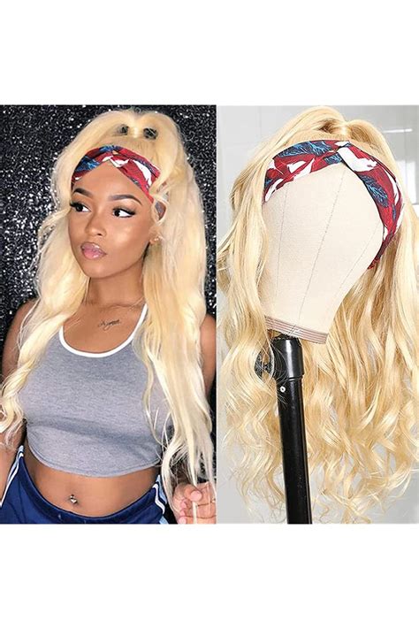 Muaowig Headband Wig Human Hair Wigs Blonde Body Wave Brazilian Remy Hair A Grade Percent