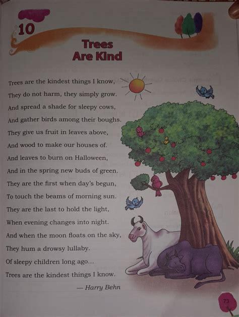 Trees Are Kind Poem English Poems For Kids Rhyming Poems For Kids