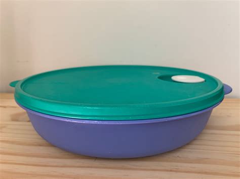 Microwaveable Tupperware Crystalwave Divided Lunch Bowl Blue Etsy