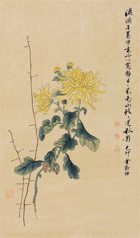 【菊花 立轴 设色纸本】拍卖品图片价格鉴赏绘画雅昌艺术品拍卖网