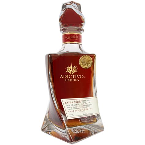 Download "Premium Adictivo Extra Anejo Tequila in Red Bottle" Wallpaper