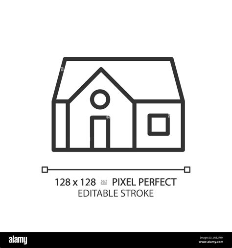 Single Story House Pixel Perfect Linear Icon Stock Vector Image And Art