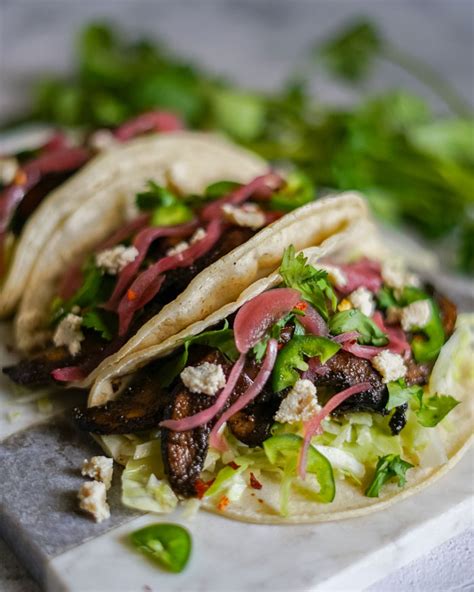 Portobello Mushroom Tacos Recipe The Edgy Veg