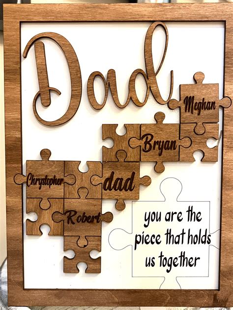 Dad Puzzle Sign Dad Piece That Holds Us Together Fathers Day - Etsy