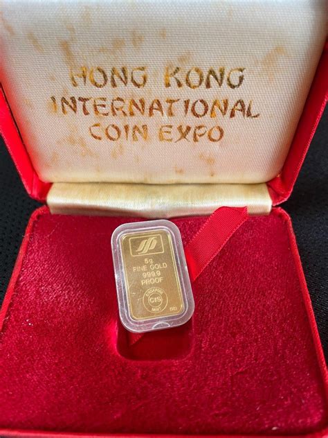 5g Fine Gold 9999 Proof Hong Kong International Coin Expo 1982