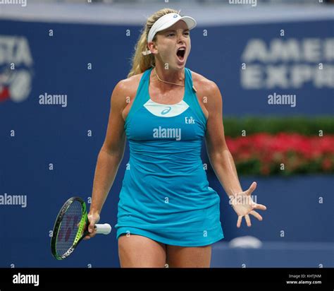 Amerikanische Tennisspieler Coco Vandeweghe Usa Feiert Match Point Am