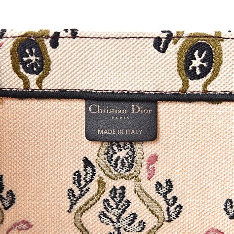 Christian Dior Embroidered Canvas Book Tote Multicolor