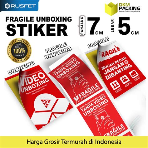 Jual Sticker UNBOXING FRAGILE Stiker Cromo HANDLE WITH CARE 200PCS