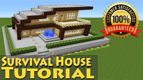 Minecraft Easy Modern Wooden Survival House Tutorial How To Build