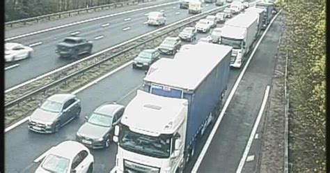 Huge M6 Queues In Stoke On Trent As Lane Closed Following Smash Stoke