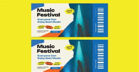 Music Festival Ticket, Product Mockups ft. ticket & festival - Envato ...