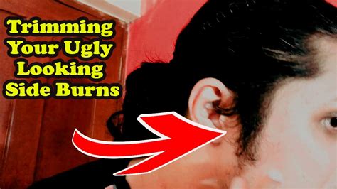 How To Trim Your Side Burns By Your Self Long Hair Youtube