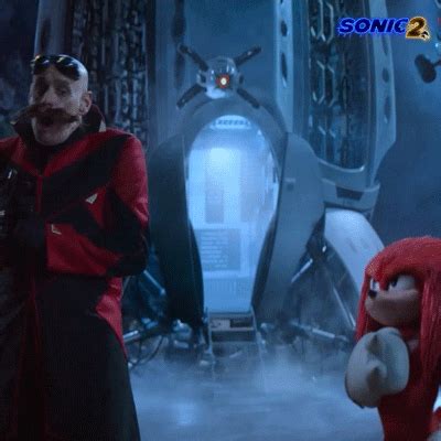 sonic the hedgehog is talking to an angry man in front of a sci - fi ...