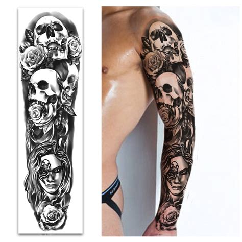 Tatuajes Temporales De Brazo Completo Hojas Y Medio Brazo Etsy Espa A