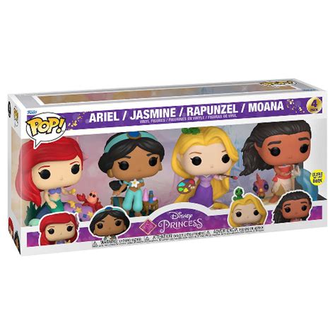 Funko Pop Princesas Ariel Jasmine Rapunzel Moana Pack Original